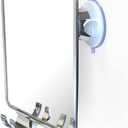 Luxo Shower Mirror, Shower Mirror fogless for Shaving with a Removable Razor Holder - Shaving Mirror for Shower with a Powerful Suction Cup - Shatterproof fogless Mirror for Shower