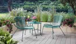 Manon 3PC Set Green Yard Chair And Table Set