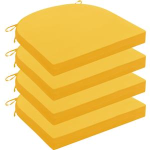 Outdoor Chair Cushions for Patio Furniture - Patio Chair Cushions Set of 4 - Water Resistant Round Corner Outdoor Seat Cushions 17"X16"X2", Yellow (Solid Color/ Yellow)