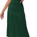 Kikibell Women's Cocktail Dresses Sleeveless Ruched Elegant Semi Formal Wedding Guest Prom Party Summer Maxi Dress (Green, M)