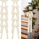 24 Pcs Velvet Bows Christmas Tree Ornaments Vintage Velvet Ribbon Bows for Tree Garland Wreath Indoor Xmas Decorations(9 x 13 Inch, Width of 1",Beige)