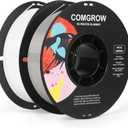 Comgrow PETG 3D Printer Filament 1.75mm, High Precision and Tough 3D Printer Filament 2kg (4.4LBS), Dimensional Accuracy +/- 0.02 mm, Fit Most 3D Printers White+Grey