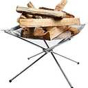 Rootless Portable Outdoor Firepit- Collapsible Steel Mesh Fireplace- Medium Size
