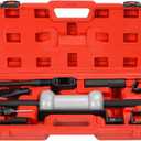 13pcs Slide Hammer Dent Puller Set, Automotive Dent Remover with 10lbs Slide Hammer Universal Slide Hammer Auto Body Truck Repair Tool Kit with Carrying Case (Red)