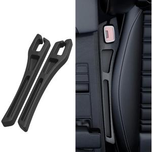 Tioollev 2PCS Car Seat Gap Filler Organizer,Multifunctional Car Gap Filler Organizer Storages Function ,Universal Console Catcher Between Seats Cars Interior Accessories (Balck)