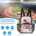 Busiuw Clear Backpack for Stadium Events Clear Backpack 12x12x6 with Front Pocket for Concert Sport Fashion Women Backpack Events Work Travel