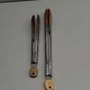 Wooden Tongs for Cooking & Serving Food, Stainless Steel Salad Tongs with Walnut Wood Tip, Anti-Slip Long Handle Wooden Kitchen Tongs Heat Resistant, Smooth Locking & Hanging Cooking Utensils Set of 2