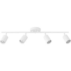 Globe Electric 57011 4-Light Track Lighting, Matte White Finish, Adjustable Cylindrical Heads, GU10 Base, Dimmable, Modern Low-Profile Design