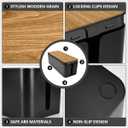 Cable Management Box Large - Wooden Grain Cable Organizer Box to Hide Wires&Power Strips,TV&Desk Computer Wires,with Cable Clips&Reusable Cable Ties for Home&Office(Black)