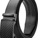 Mens Belt,Ratchet Belts for Men Leather 1 3/8'' Adjustable for Dress Jeans,Comfort Trim to Fit