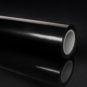 RockRose 7D Super Glossy Black Carbon Fiber Vinyl Wrap - Anti-Wrinkle, Air Release Automotive Wrap - DIY Decals Self Adhesive Car Vinyl Sticker for Interior/Exterior - Size 1FT x 10FT