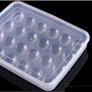 Jilukibo Egg Holder for Refrigerator with Lid, 25 Count Tray Carrier Storage Box for Fridge, Stackable Clear Plastic Container Dispenser Keep Fresh