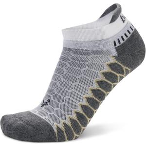 Balega Silver Compression Fit Performance No Show Athletic Running Socks (1 Pair) (Large, White/Grey)