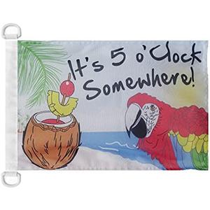 It's 5 o'Clock Somewhere NAUTICAL Flag 18'' x 12'' - Five o'clock flags 30 x 45 cm - Banner 12x18 in for boat - AZ FLAG (navy)