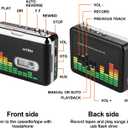 USB Cassette to MP3 Converter, Portable Walkman Cassette Audio Music Player Tape-to-MP3 Converter with Earphones, Volume Control, Auto Reverse, No PC Required