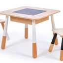 Tender Leaf Toys - Forest Table and Chairs Collections - Adorable Kids Size Art Play Game Table and Chairs - Made with Premium Materials and Craftsmanship for Children 3+ (Forest Table and Chairs)