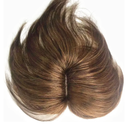 Real Human Hair Topper Light Thin Clip in Hair Bangs for Women and Men 6 inches Middle Part Straight Hairpieces (Light Brown)