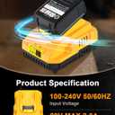 DCB112 20V MAX Battery Charger Replacement for Dewalt Battery Charger, Compatible with Dewalt 12V-20V Battery