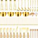 169 Pcs Charcuterie Boards Accessories Gold Charcuterie Utensils Cheese Butter Spreader Knife Set Small Serving Tongs Forks and Spoons Dipping Bowls Honey Dipper Toothpick Flags Cocktail Picks
