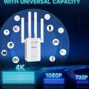 2026 New WiFi Extender Signal Booster for Home, 17k+sq.ft Long Range WiFi Repeater Wireless Routers Signal Amplifier, Mesh WiFi 15X Faster Access Point with Ethernet Port, 5 Working Modes