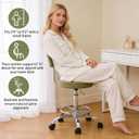 FIRAVOE Height Adjustable Stool 19.5"-26.6", Rolling Chair with Back and Footrest, Green Esthetician Stool Ergonomic (Green)