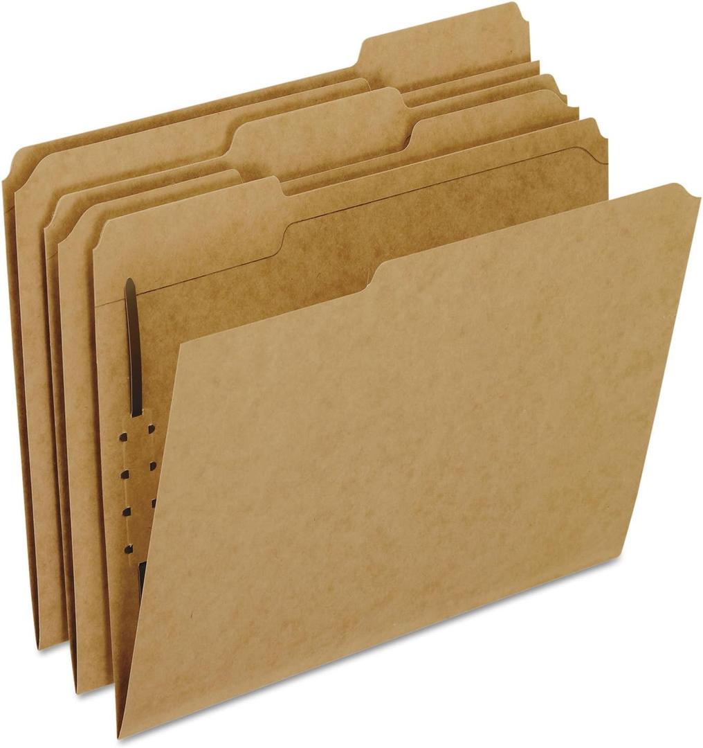 Pendaflex Kraft Fastener Folders, Letter Size, 1 Fastener, 1/3 Cut, 50/BX (FK211)