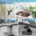 Window Bird Feeders with Strong Suction Cup, No Drill Hanging Wild Bird House - 2 Way Mount (Stick or Hang) for Close Bird Watching, Outdoor Use on Glass, Balcony, Apartment (Triangle, Clear)