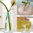 4PCS Cute Mushroom Glass Flower Vase, Colorful Bud Vases for Home Decor, Small Propagation Vases for Plants, Mushroom Planter Decorations for Office Shelf Room Aesthetic (Transparent Blue, Yellow, Red, Pink)