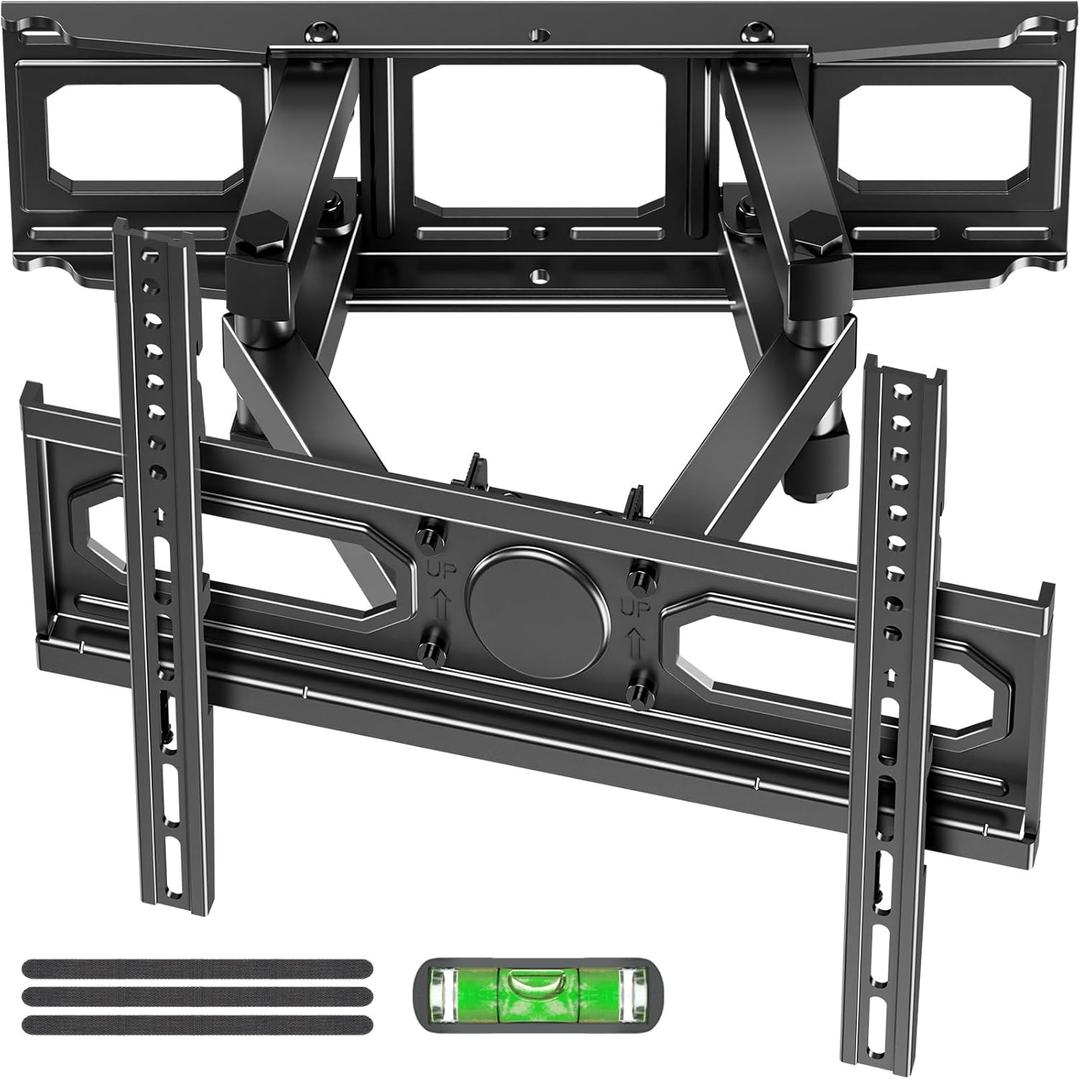 EconoMe TV Wall Mount for Most 26-70 inch tvs, Full Motion TV Mount Swivel and Tilt, Wall Mount Bracket Max VESA 400x400mm, Holds up to 99 lbs, Fits 8 12 16" Wood Studs.