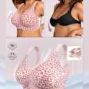 OEAK Womens Wireless Jelly Bra Plus Size Supportive Seamless Bras Full Coverage Push Up Comfortable No Underwire T-shirt Bras, XL