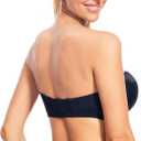 Strapless Bra 38C Bras for Women Push up Black (Black)