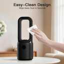 Let'me Bladeless Desk Fan Small Quiet, 5-Speed Bedside Table Fan with 3-Level Brightness Night Light, 72 Oscillation, 9-Hour Timer, Wired Power with Adapter, Fan for Bedroom Office Home, 13x5 Inch