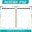 Daily Planner 2025-2026, Weekly & Monthly Planner,July 2025 - June 2026 Day Planner, 6.2 x 8.25 Flexible CoverWirebound Note Pages with Monthly Tab, Back Pocket, Premium Paper,(Flower B08)