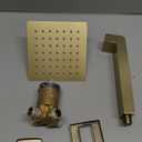 SOOOHOT Brushed Gold Shower Fixtues, Tub and Shower Faucet Set Combo with 6 Inch Gold Shower Head and Tub Spout, Gold Shower Head and Handle Set (Valve Included)