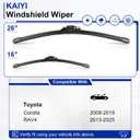 KAIYI 26" + 16" Windshield Wipers Compatible with Toyota Corolla 2009-2019,Toyota RAV4 2013-2023 Premium Automotive Replacement Windshield Wiper Blades 2 Pack