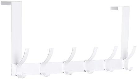 Optish Over The Door Hooks, Door Hanger Hooks for Hanging, Over The Doors Towel Racks for Bathroom with 12 Coat Hook, Coat Rack Bathroom Accessories（1 Pack, White）