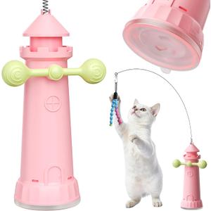 Sedioso Interactive Cat Toy, Suction Cup Cat Wand Toy with 2 Play Modes, Self-Play Enrichment Cat Toy, Indoor Boredom Relief & Exercise for Cats