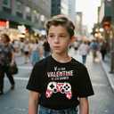 Boys Valentines Shirt Kids Valentines Day T-Shirts Toddler Valentines Graphic Tops 2026 (3-10 Years) (Black)