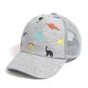 Duoyeree Toddler Baseball Cap with Dinosaur Print and Solid Color for Baby Boys and Girls Gray 