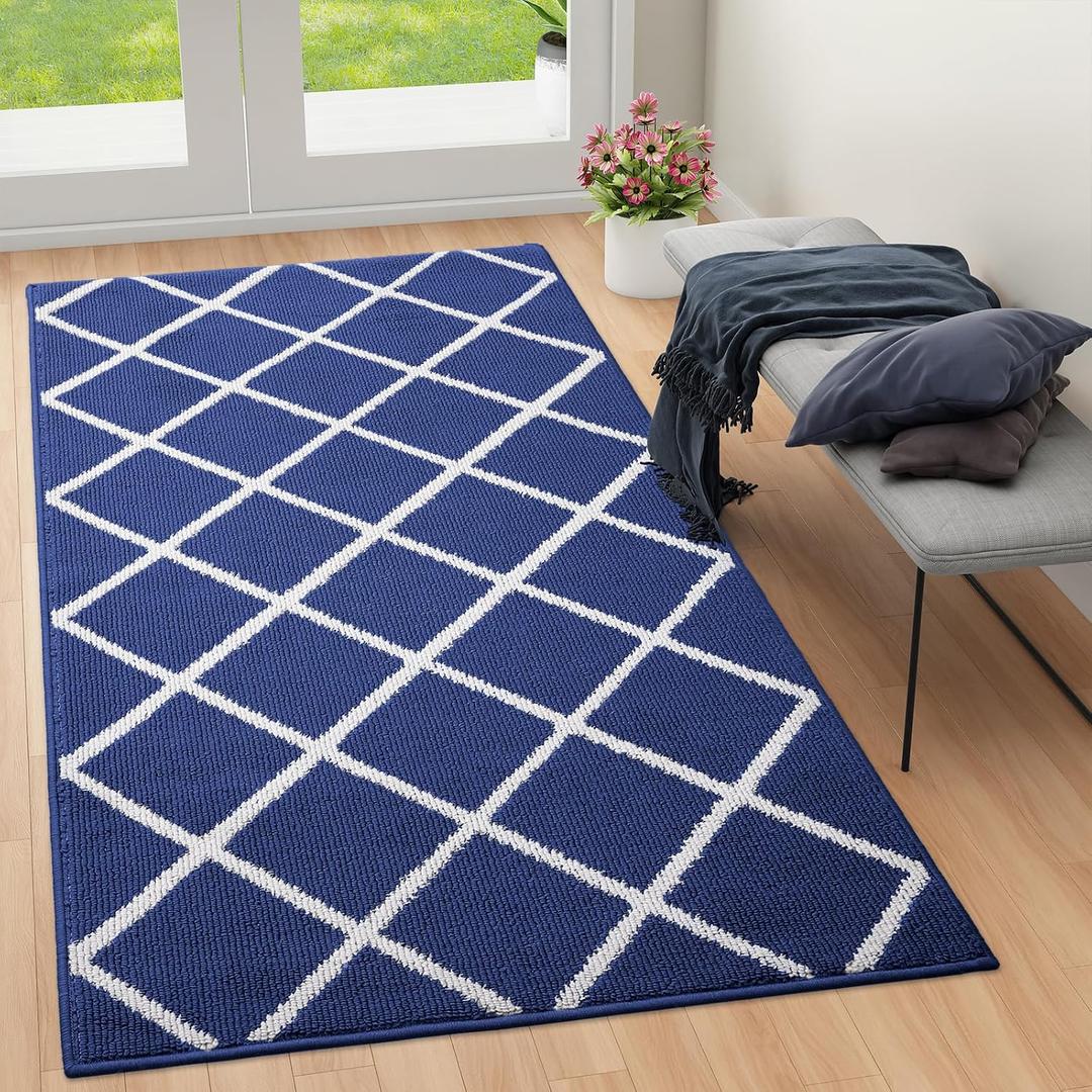 Finchitty Indoor Door Mat, Dirt Resistant Doormat, Navy, 59x35