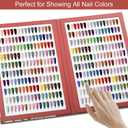 320 Nail Color Chart Book,Nail Color Display Book with 480 Nail Tips & 1-400 Number Labels,Professional Nail Color Swatches Book for UV Gel Polish Nails Art Design(Red)