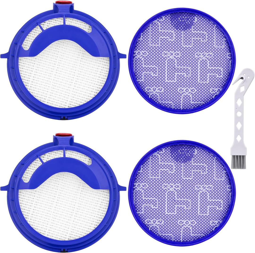 2 Combo Pack Filter Kits for Dyson DC25 Vacuum Ball Filter Includes 2pcs 919171-02 Washable Pre-Motor Filter & 2pcs 916188-05 Post Motor HEPA Filter, Fits DC25 Models