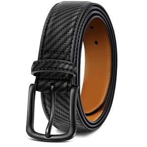 KEMISANT Men Belt-Genuine Leather Belt for Men Dress Casual Golf Jeans 1 3/8"(Black,42"-44" Waist Adjustable)
