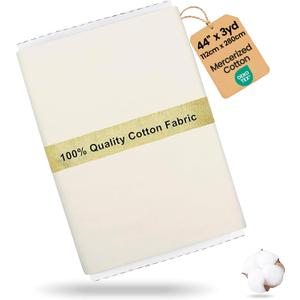 Craftido-19 Options-100% Cotton Fabric by The Yard in Solid Color 44Wide by 3yd (9 ft) -Medium Weight 5.2 oz-Soft Cotton for Quilting, Sewing, Crafts, Binding, Backing and Lining - Ivory White