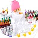 HSJH 71 Pcs Miniature Ice Cubes Beer Bottles and Mini Drink Soda Pop Cans House Accessories for Fairy Garden Pub Bar Cake Decoration 1/12 Doll House Barrel Pretend Play DIY Party Toys Red Wine