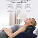 Memory Foam Wedge Pillow Ergonomic Reading Pillow, Comfortable and Supportive Back Support Prone Pillow to Relax Neck and Back for Reading, Watching TV, Sleeping on Your Stomach in Bed-Navy Blue
