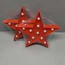 2 Pcs Star Plastic Night Light Battery Operated LED Marquee Star Sign Party Movie Theater Decor Room Wall Lamp for Kids Baby Child Girl Gifts, Birthday Party Christmas Home Bar