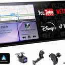 11.26" CarPlay Screen for Car, Built-in N-etflix/YouTube/TikTok, Car Stereo for Apple CarPlay & Android Auto Touchscreen, Voice Control, OTA Update, 1080P Backup Camera Fits All Vehicles