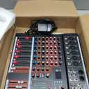 FULUODE 6 Channel Mixer Audio Console, CT-60S Professional Music Mixer DJ Mixing Board with Reverb Bluetooth MP3 Player 48V Phantom Power Supply USB Recording for Studio Karaoke Live Performance