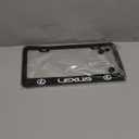 1 PCS License Plate Frame Black for Lexus Owners  Rust-Resistant, 4 Holes Front & Rear Holders with Fasteners, Inserts, Rust/Rattle Proof Pads, Easy Installation